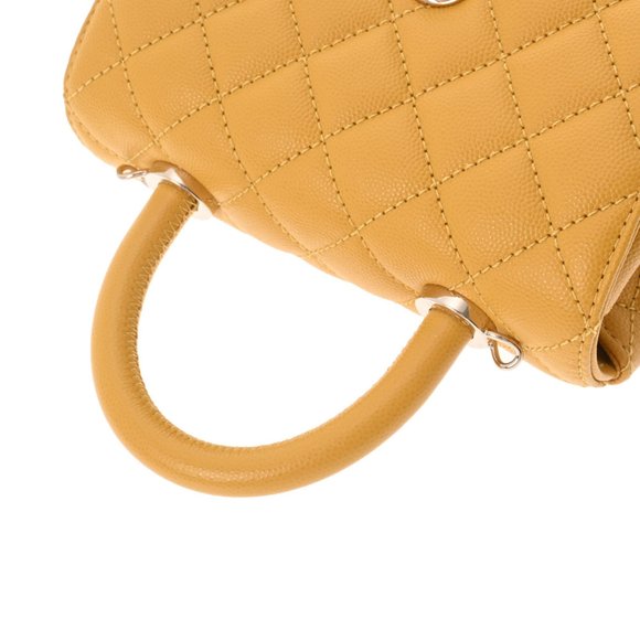 CHANEL Chanel matelasse XXS yellow AS2215 ladies caviar skin bag - Picture 3 of 12